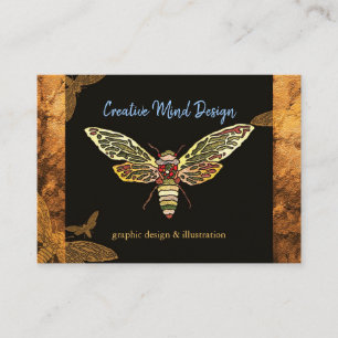 Stilvoller Cicada Hipster Designer Visitenkarte