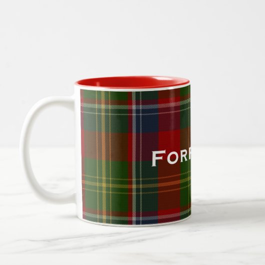 Stilvoller Clan Forrester Tartan-karierte Tasse (Links)