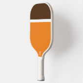 Stilvoller Cocoa Brown White Orange Farbblock Pickleball Schläger (Links)