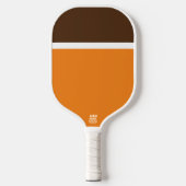 Stilvoller Cocoa Brown White Orange Farbblock Pickleball Schläger (Vorderseite)