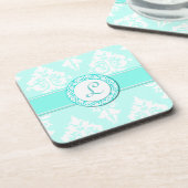 Stilvoller Damast und Monogramm-Untersetzer Untersetzer (Linke Seite)