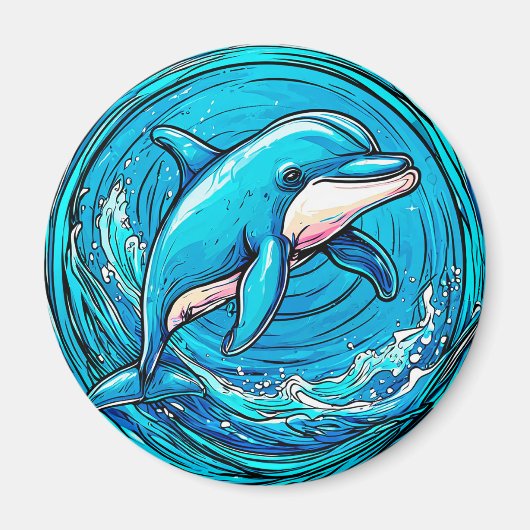 Stilvoller Delphin Magnet (Vorne)