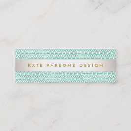 Stilvoller Designer Moderne Minze und Weiße Muster Mini Visitenkarte
