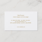 Stilvoller Designer Moderne Minze und Weiße Muster Visitenkarte (Rückseite)