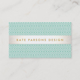 Stilvoller Designer Moderne Minze und Weiße Muster Visitenkarte