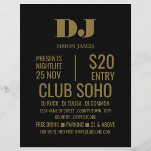 Stilvoller DJ, Club Event Advertising Flyer