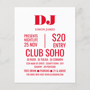 Stilvoller DJ, Club Event Advertising Flyer