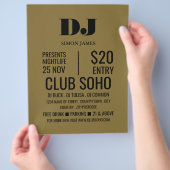 Stilvoller DJ, Club Event Advertising Flyer (Hand)