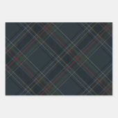 Stilvoller dunkelblauer Weihnachtskariert Feiertag Geschenkpapier Set (Vorderseite 2)