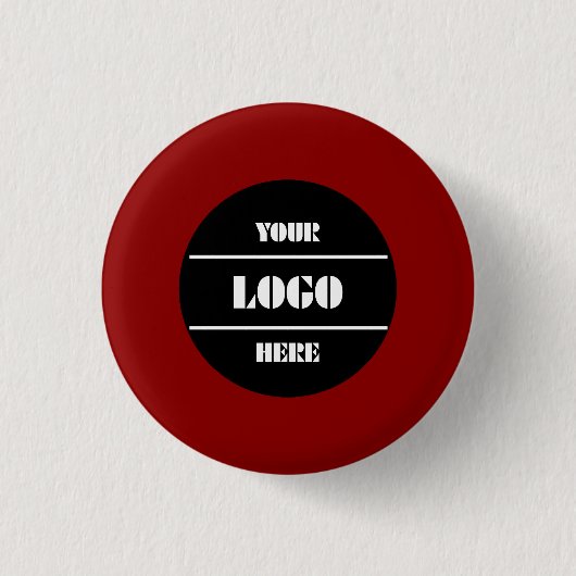 Stilvoller dunkelroter anpassbarer runder Pinback- Button (Vorderseite)