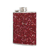 Stilvoller dunkelroter Glitzer Flachmann (Links)