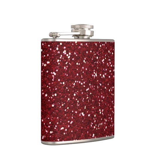 Stilvoller dunkelroter Glitzer Flachmann (Rechts)