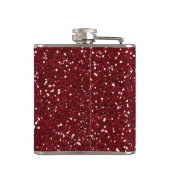 Stilvoller dunkelroter Glitzer Flachmann (Rückseite)