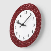 Stilvoller dunkelroter Glitzer Große Wanduhr (Winkel)