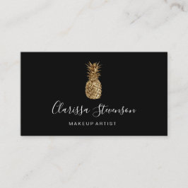 Stilvoller eleganter Goldananas-Maskenbildner Visitenkarte