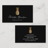 Stilvoller eleganter Goldananas-Maskenbildner Visitenkarte (Vorne/Hinten)