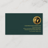 Stilvoller Emerald Green Gold Manpower Berater Visitenkarte (Rückseite)