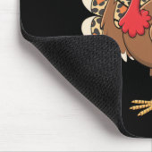 Stilvoller Erntedank-Truthahn mit Leopardenmuster- Mousepad (Ecke)