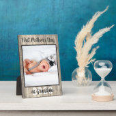 Stilvoller Erster Muttertag als Oma Foto Wood Fotoplatte (Seite)