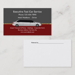 Stilvoller Executive-Taxi-Autodienst Visitenkarte