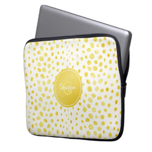 Stilvoller falscher Gold-Glitter-Cheetah-Druck-Mon Laptopschutzhülle