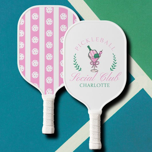 Stilvoller Feminine Pink-Individuelle Name Pickleball Schläger