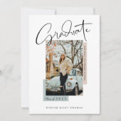 Stilvoller Foto-Abschluss für Graduate Script Over Einladung (Vorderseite)