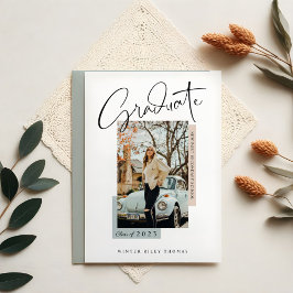 Stilvoller Foto-Abschluss für Graduate Script Over Einladung