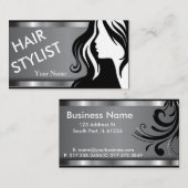 Stilvoller Frauen-Salon-Haar-Stylist Visitenkarte (Vorne/Hinten)