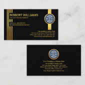 Stilvoller Futuristic Gold Lines CEO Founder Visitenkarte (Vorne/Hinten)