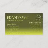 Stilvoller, gelber Gradient Chic Mirror-Schriftart Visitenkarte (Rückseite)