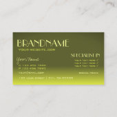 Stilvoller Gelber Gradient Mirror Schriftart Beruf Visitenkarte (Rückseite)