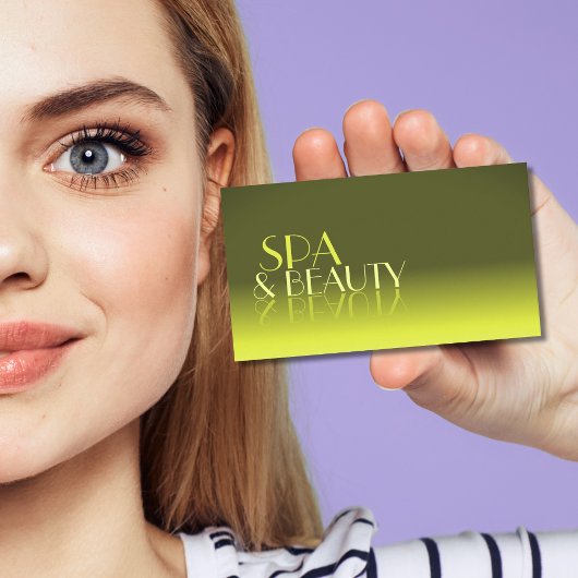 Stilvoller Gelber Gradient Mirror Schriftart Beruf Visitenkarte