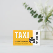 Stilvoller Gelber TAXI-Treiber Visitenkarte (Stehend Vorderseite)