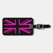 Stilvoller Gepäckanhänger rosa schwarzer (Vorderseite horizontal)