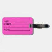 Stilvoller Gepäckanhänger rosa schwarzer (Rückseite horizontal)