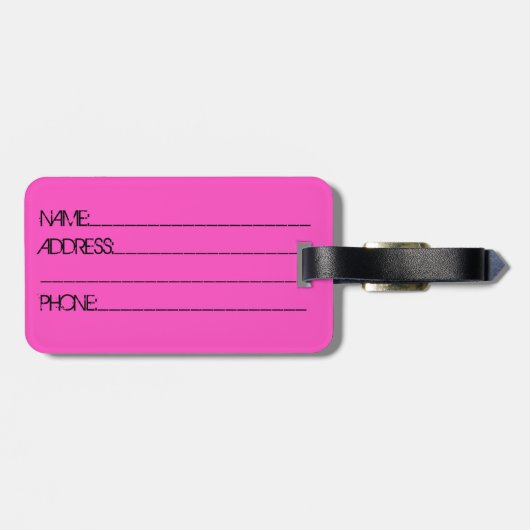 Stilvoller Gepäckanhänger rosa schwarzer (Rückseite horizontal)