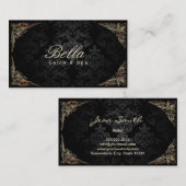 Stilvoller gerahmter Damast-mit Blumensalon u. Visitenkarte (Vorne/Hinten)