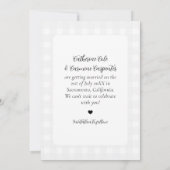 Stilvoller Gingham-Hochzeitsfoto-Torbogen zur Verl Save The Date (Rückseite)
