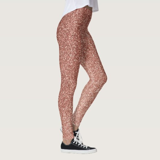 Stilvoller Girly Rose Gold Glitzer Leggings (Rechts)