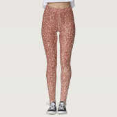 Stilvoller Girly Rose Gold Glitzer Leggings (Vorderseite)