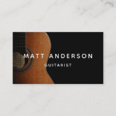 Stilvoller Gitarrenmusiker Minimal Black and White Visitenkarte (Vorderseite)