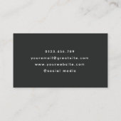 Stilvoller Gitarrenmusiker Minimal Gray Visitenkarte (Rückseite)