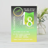 Stilvoller Glanz mit geometrischem Muster zum Gebu Einladung (Stehend Vorderseite)