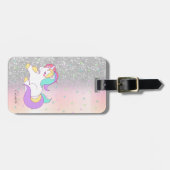 Stilvoller Glitzer Bokeh, Einhorn, Sterne Gepäckanhänger (Vorderseite horizontal)