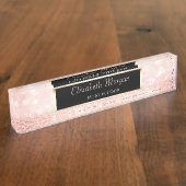 Stilvoller Glitzer Bokeh, Rahmen Namensplakette (Seite)