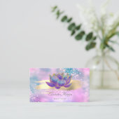 Stilvoller Glitzer Lotus Brush Stroke Holographic Visitenkarte (Stehend Vorderseite)