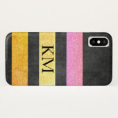 Stilvoller Glitzer mit Monogram Case-Mate iPhone Hülle (Rückseite (Horizontal))