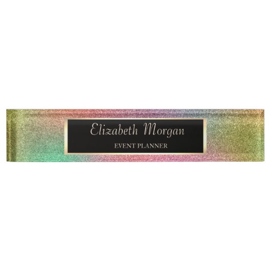 Stilvoller Glitzer, Rahmen Namensplakette (Vorderseite)