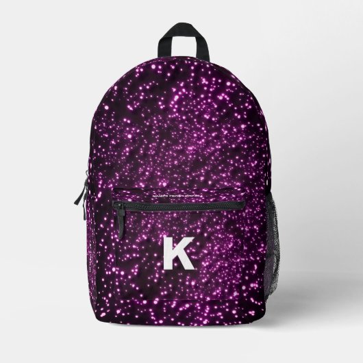 Stilvoller Glitzer Rosa Weltraumgalaxie Universum Bedruckter Rucksack (Vorderseite)